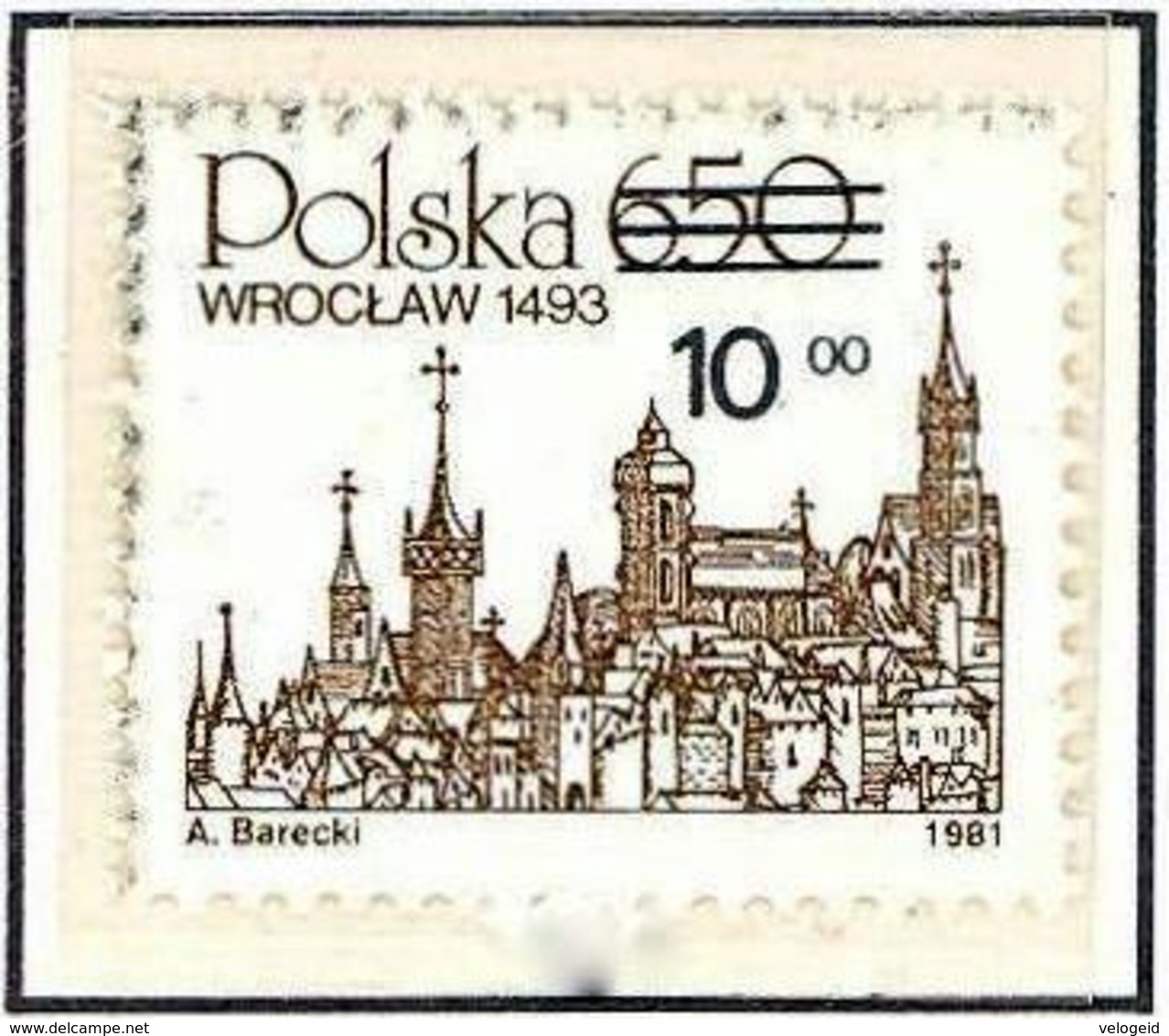 Polonia. Poland. 1982. Mi 2817. Polish Towns. Wroclaw. 1493. Churches - Nuevos