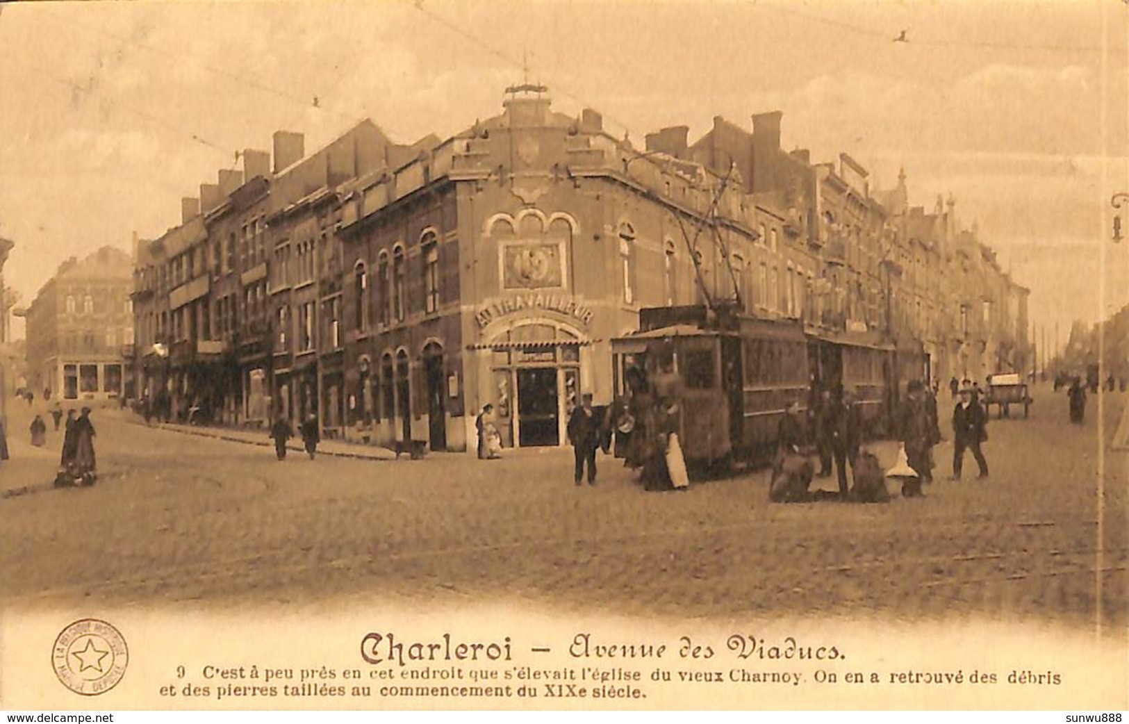 Charleroi - Avenue Des Viaducs  (animée, Tram Tramway, Distillerie Au Travailleur Voir Zoom) - Charleroi