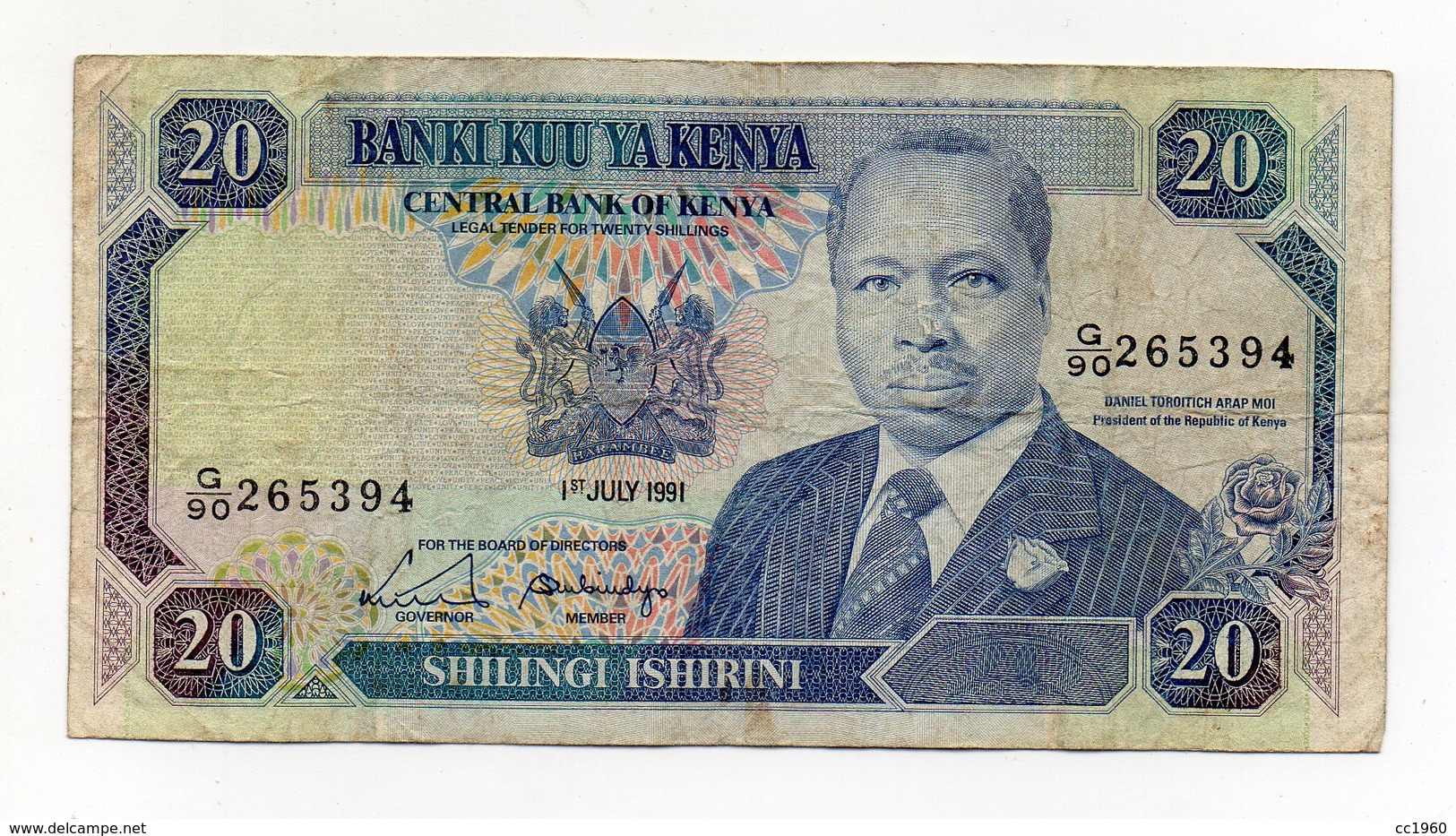 Kenya - 1991 - Banconota Da 20 Scellini - Usata - (FDC15199) - Kenia