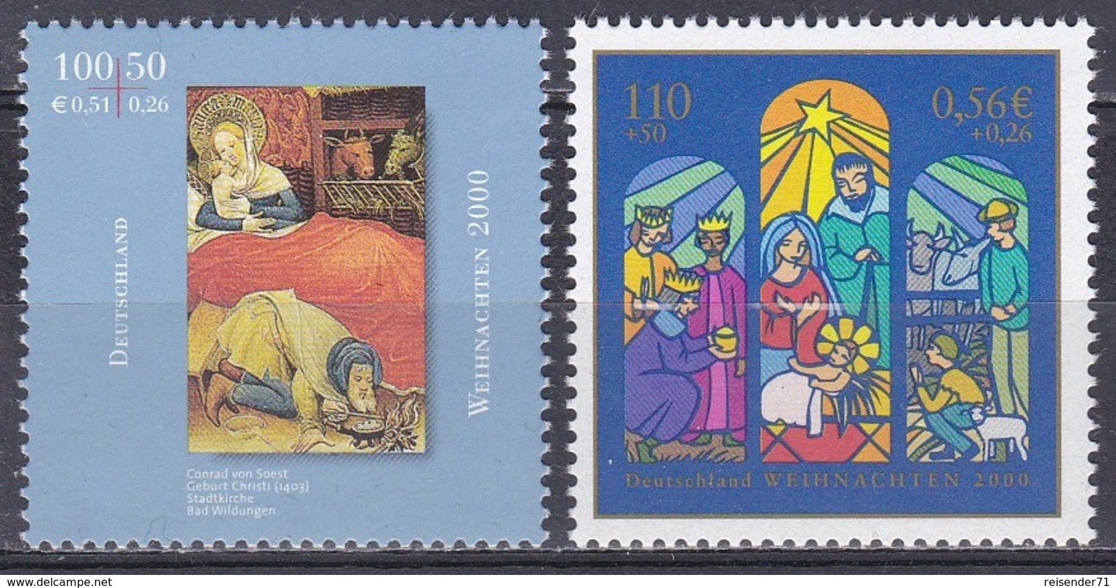 Deutschland Germany 2000 Religion Christentum Weihnachten Christmas Gemälde Paintings Krippen, Mi. 2151-2 ** - Neufs