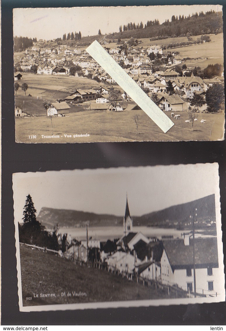 Suisse / Lot De 2 CP / CPSM / Tramelan, Vue Generale / Le Sentier, Dt De Vaulion - Tramelan