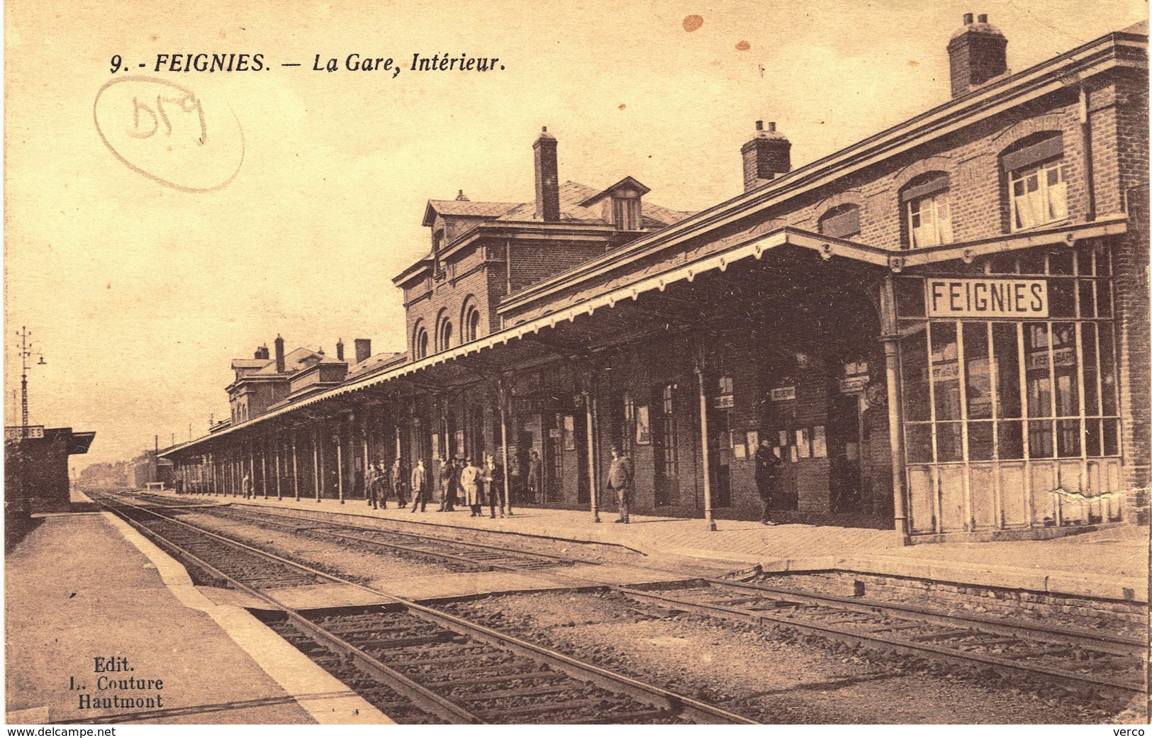 Carte Postale Ancienne De  FEIGNIES - La Gare - Feignies