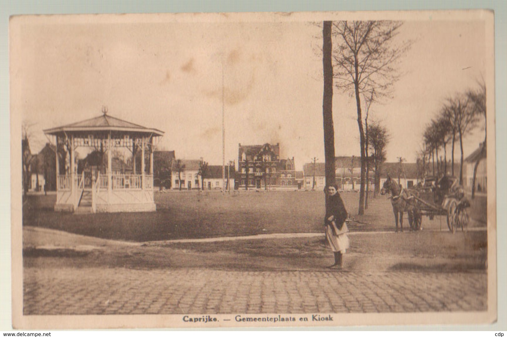 Cpa Caprijke  1917   Attelage - Kaprijke