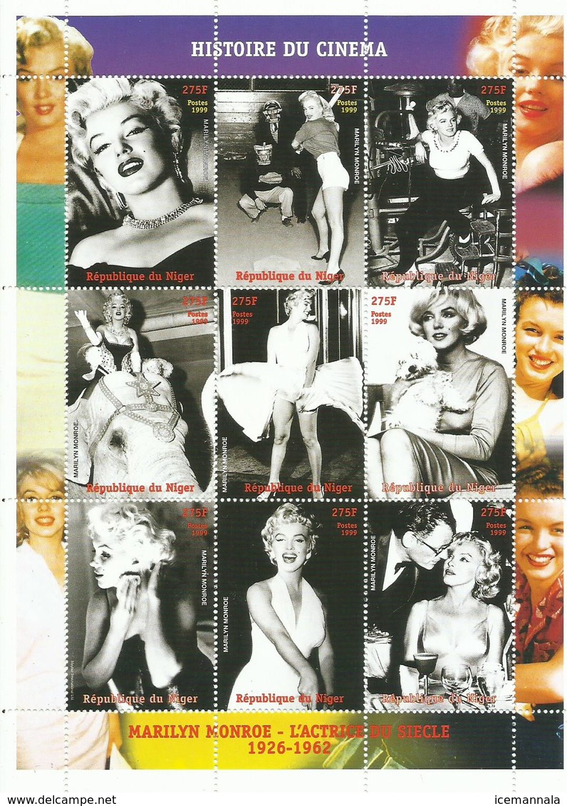 NIGER  H/B   MARILYN MONROE   MNH  ** - Níger (1960-...)