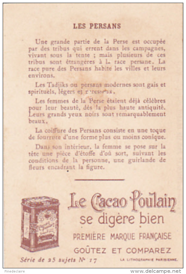 Chromo - Chocolat Poulain Orange - La Coiffure Chez Les Peuples - Perse - Poulain