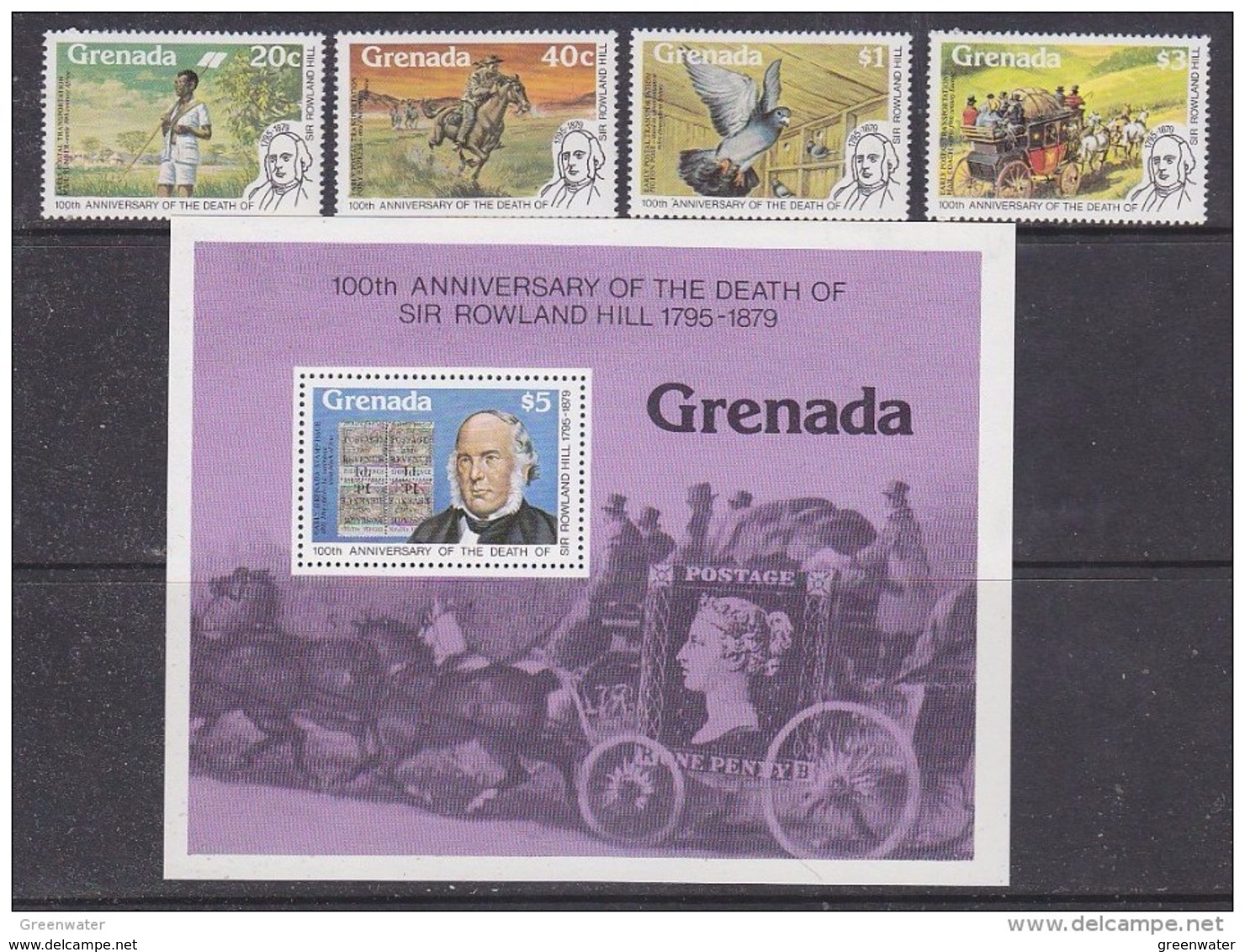 Grenada 1979 Sir Rowland Hill 4v + M/s ** Mnh (42542) - Grenada (1974-...)