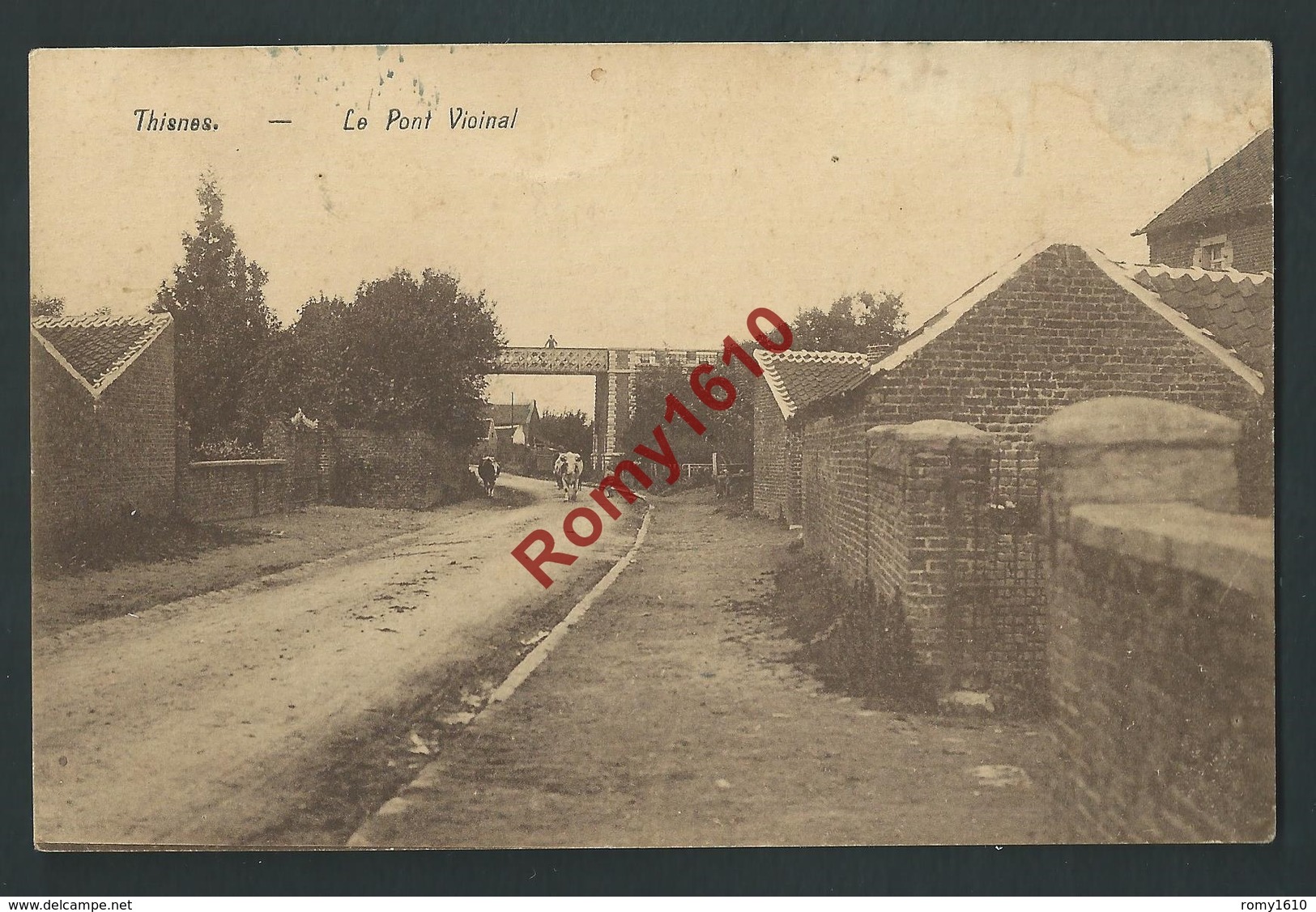 Thisnes  (Hannut)    Le Pont Du Chemin De Fer. Vicinal. 2 Scans . - Hannuit