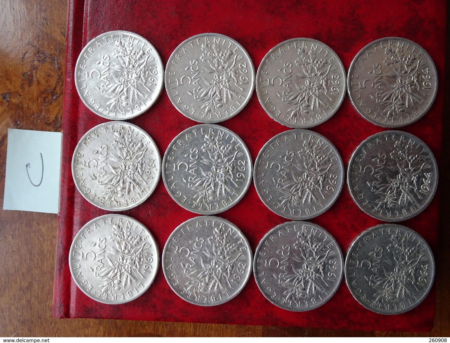 Lot De 36 Pieces De 5 F Semeuse En Argent - Autres & Non Classés