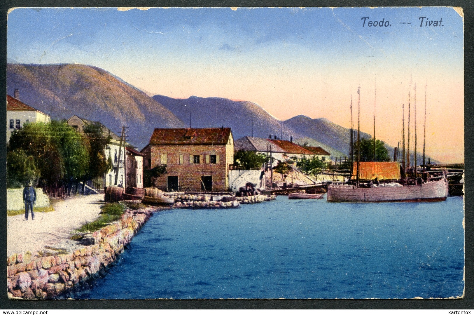 Teodo, Tivat, 27.3.1915 (Risan), Feldpost K.u.k.Militär-Verpflegs.... In Risan, Zensuriert, Bucht Kotor, Rocco Vukovic - Montenegro