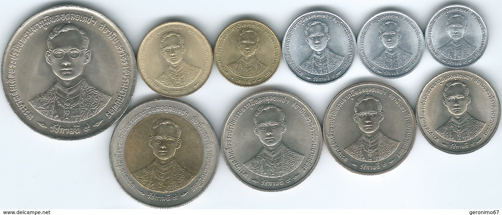 Thailand - Bhumibol - BE2359 (1996) 50th Anniversary Of Reign - 1, 5, 10, 25 & 50 Satang; 1, 2, 5, 10 & 20 Baht - ๒๕๓๙ - Tailandia