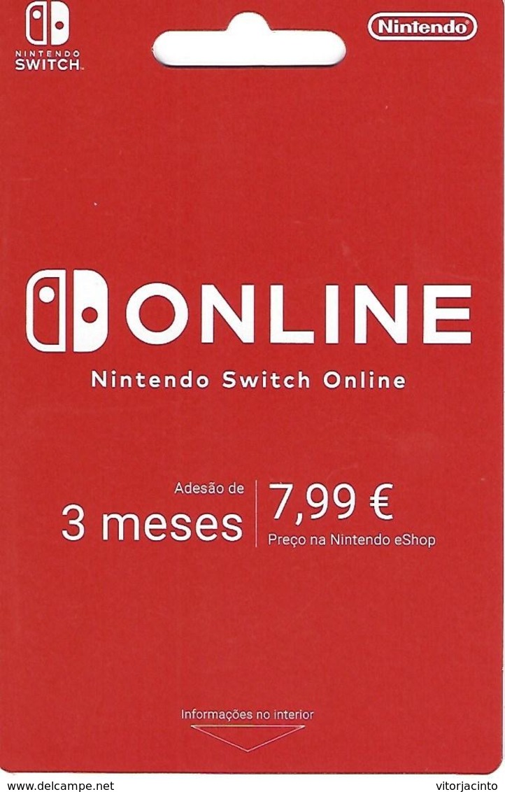 PORTUGAL - Gift Card - Nintendo Switch Online - Cartes Cadeaux