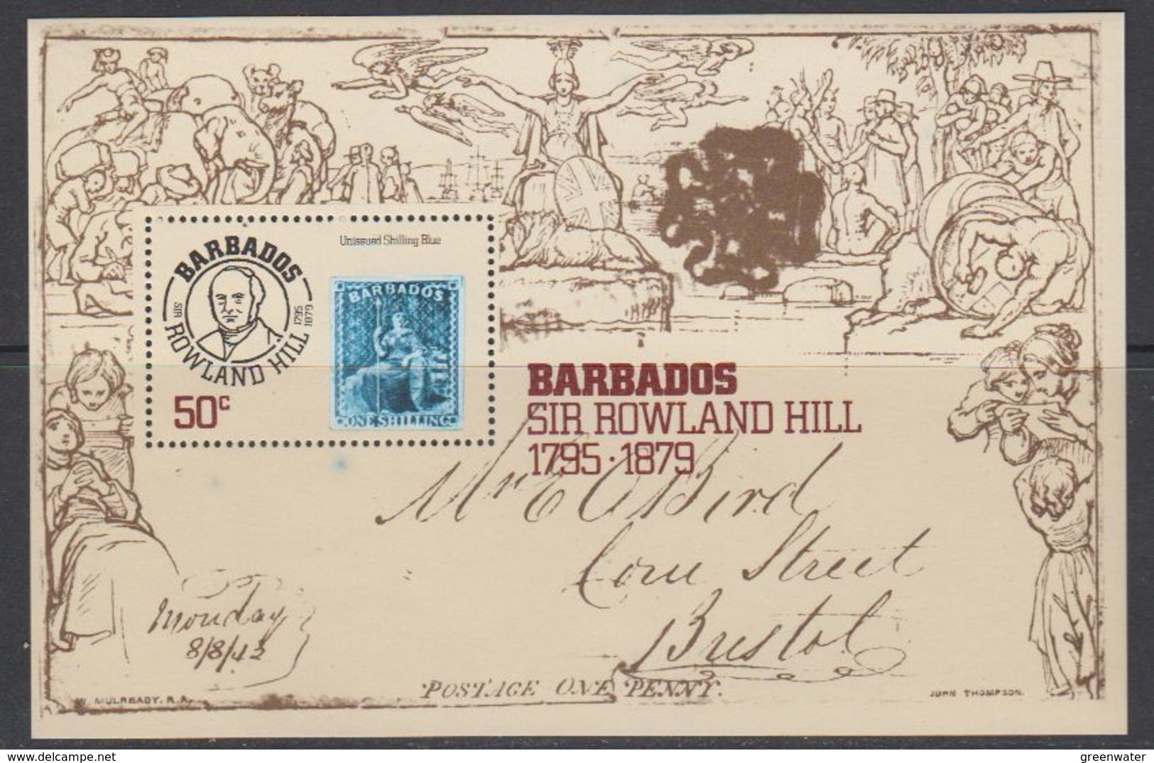 Barbados 1979 Sir Rowland Hill M/s  ** Mnh (42547) - Barbados (1966-...)