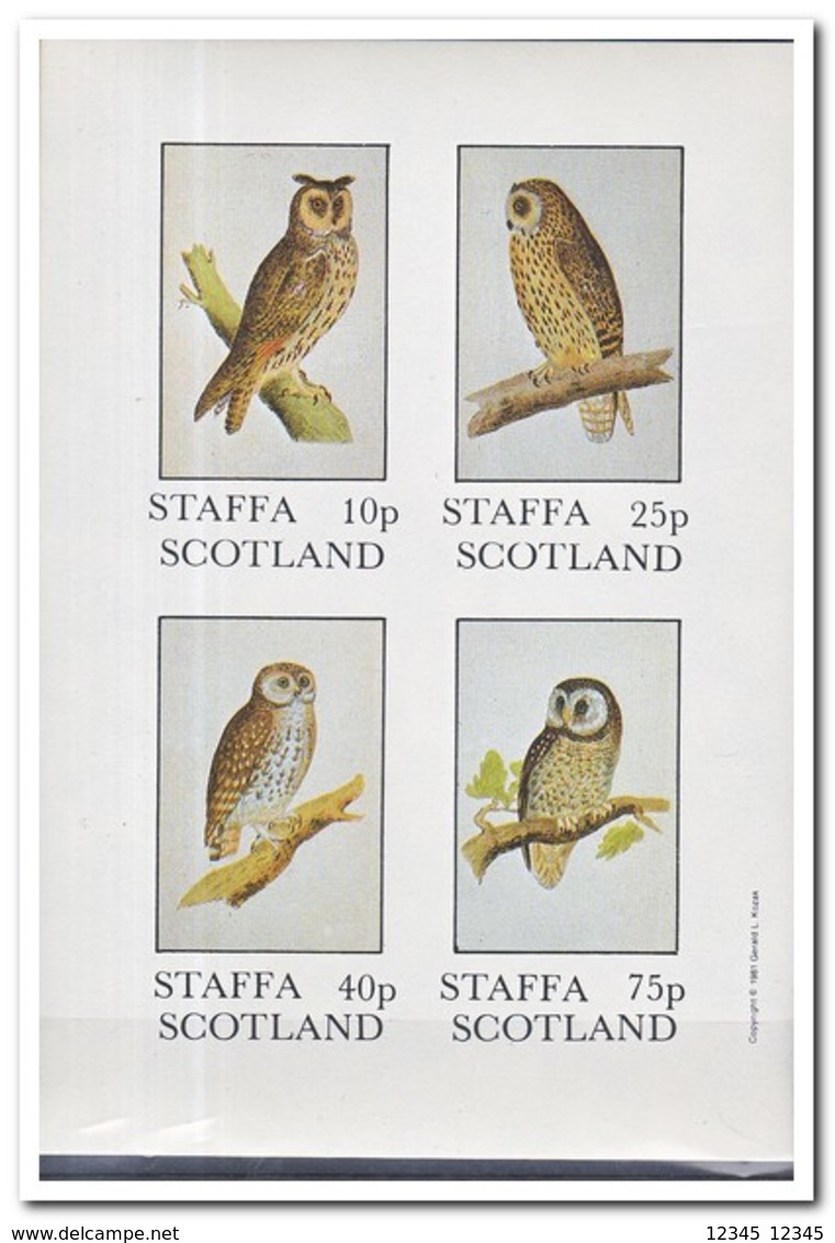 Staffa 1981, Postfris MNH, Birds, Owls - Schotland