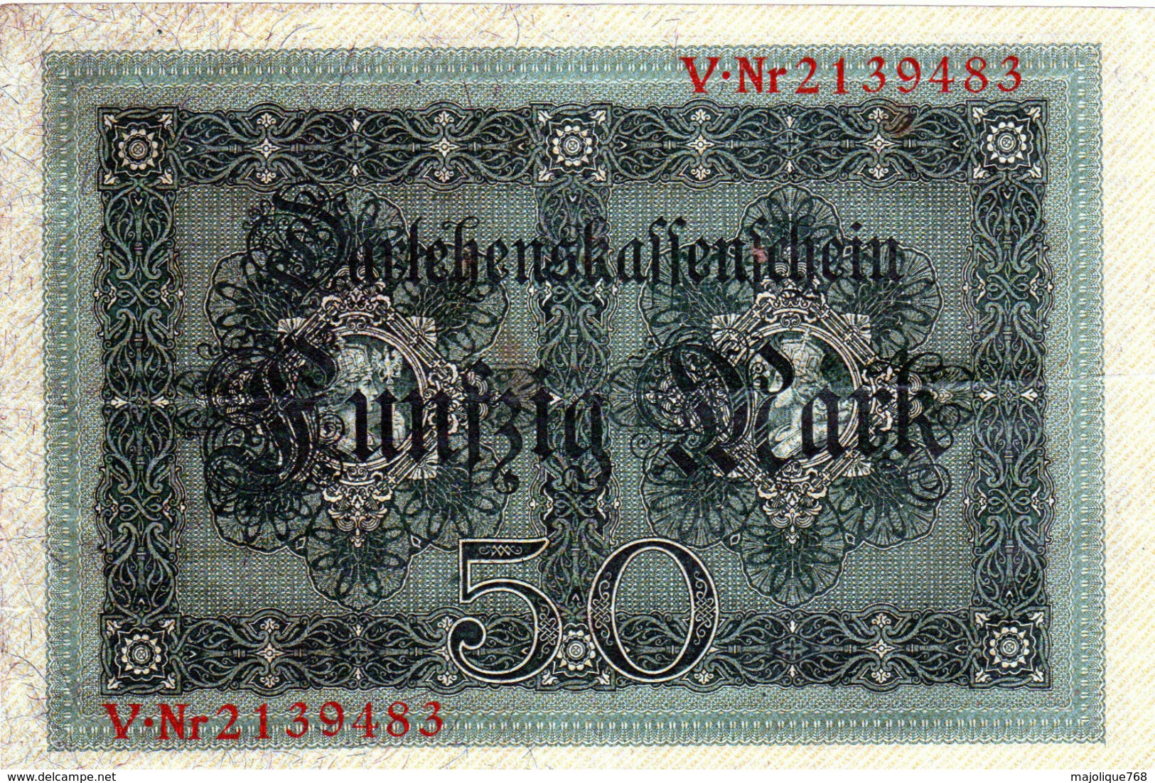 Billet Allemand De 50 Mark Du 5-8-1914- 7 Chiffres Rouge V - N°2139483 En T B - - 50 Mark