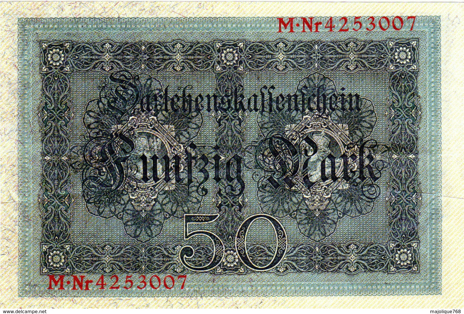 Billet Allemand De 50 Mark Du 5-8-1914- 7 Chiffres Rouge M - N°4253007 En T B - - 50 Mark