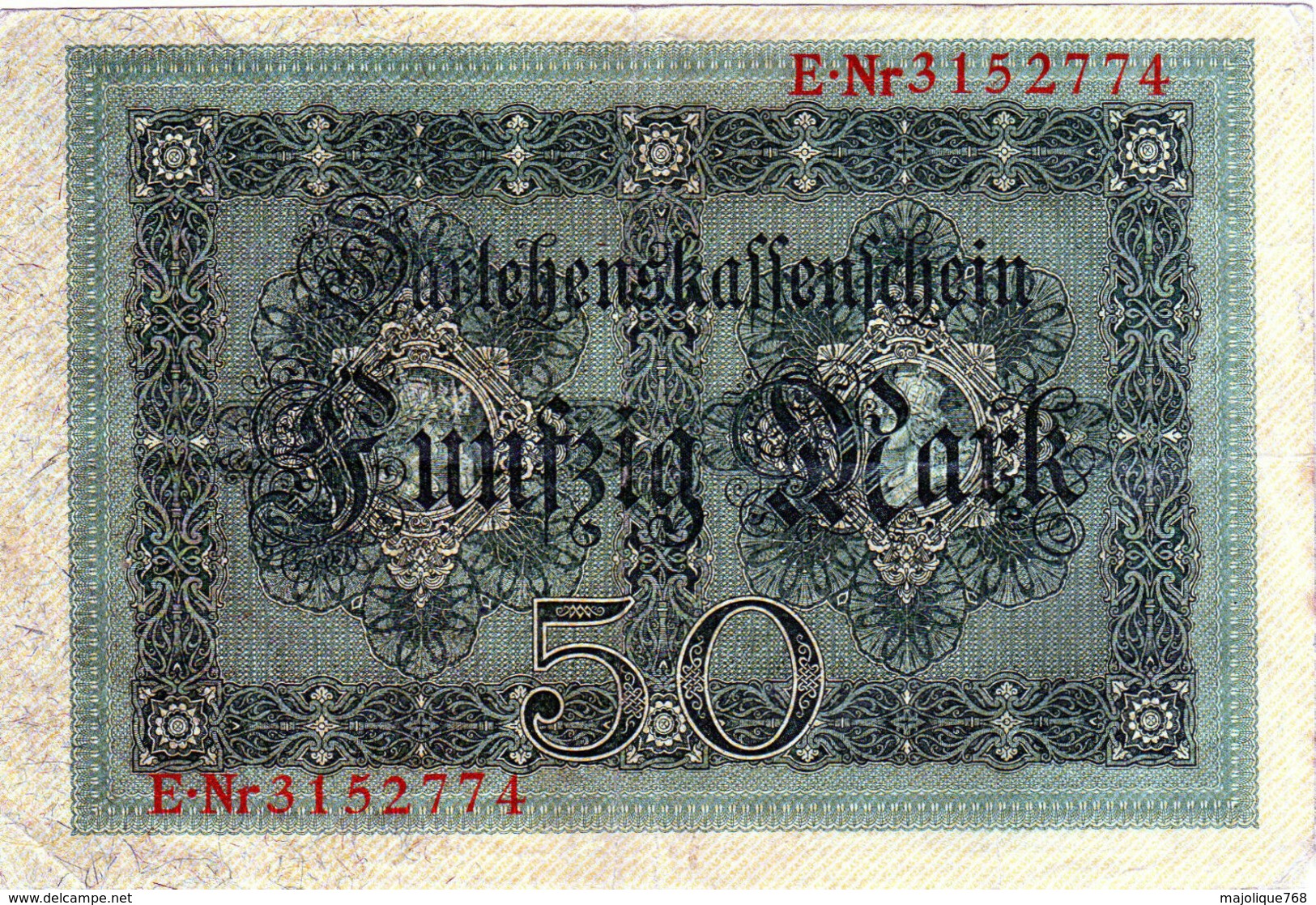 Billet Allemand De 50 Mark Du 5-8-1914- 7 Chiffres Rouge E - N°3152774 En T B - - 50 Mark