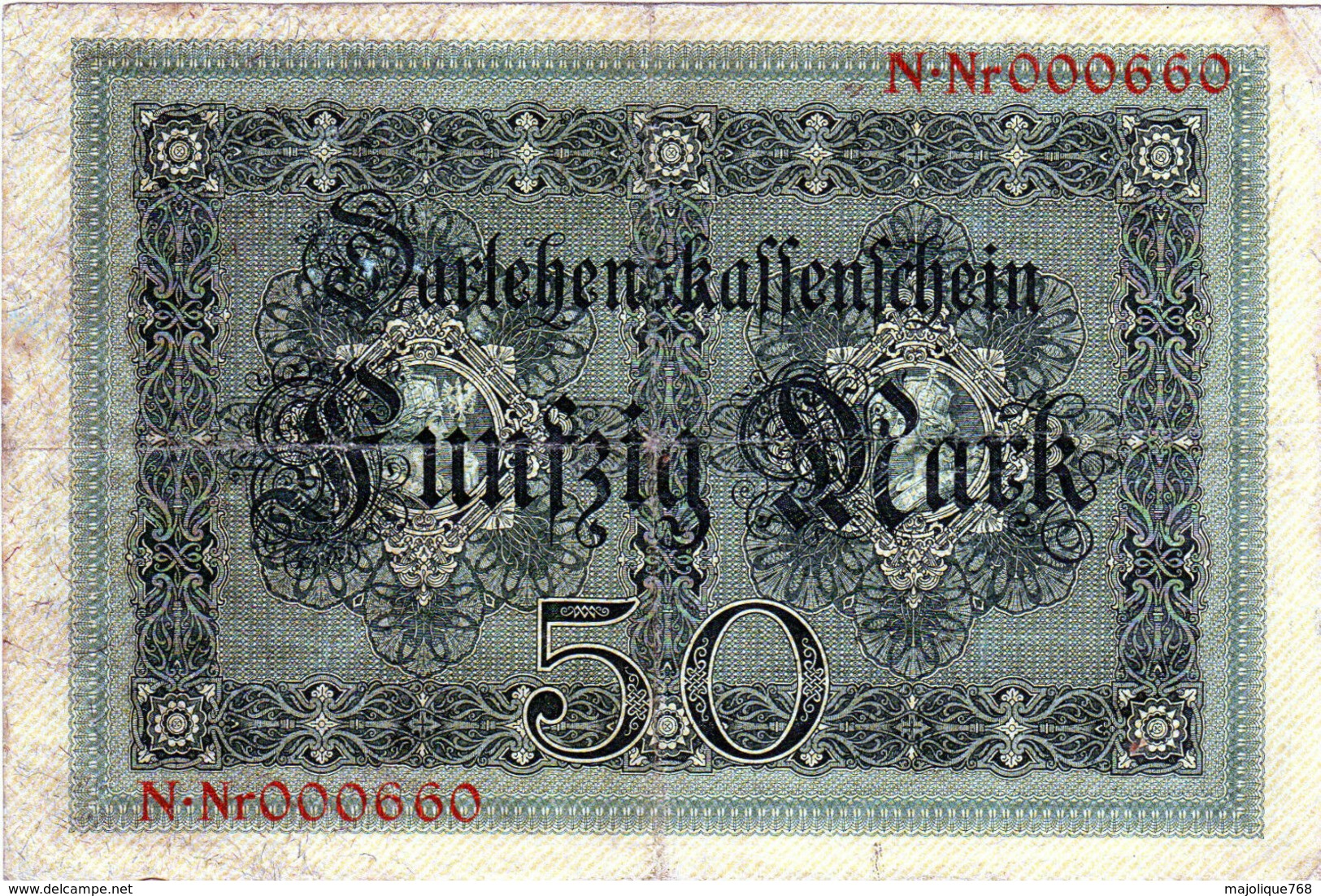 Billet Allemand De 50 Mark Du 5-8-1914- 6 Chiffres Rouge N - N° 000660 En T B - - 50 Mark