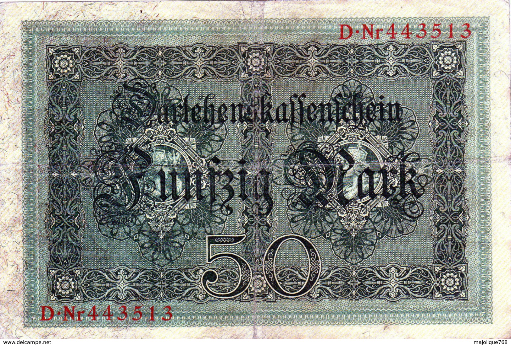 Billet Allemand De 50 Mark Du 5-8-1914- 6 Chiffres Rouge D-N° 443513 En T B - - 50 Mark