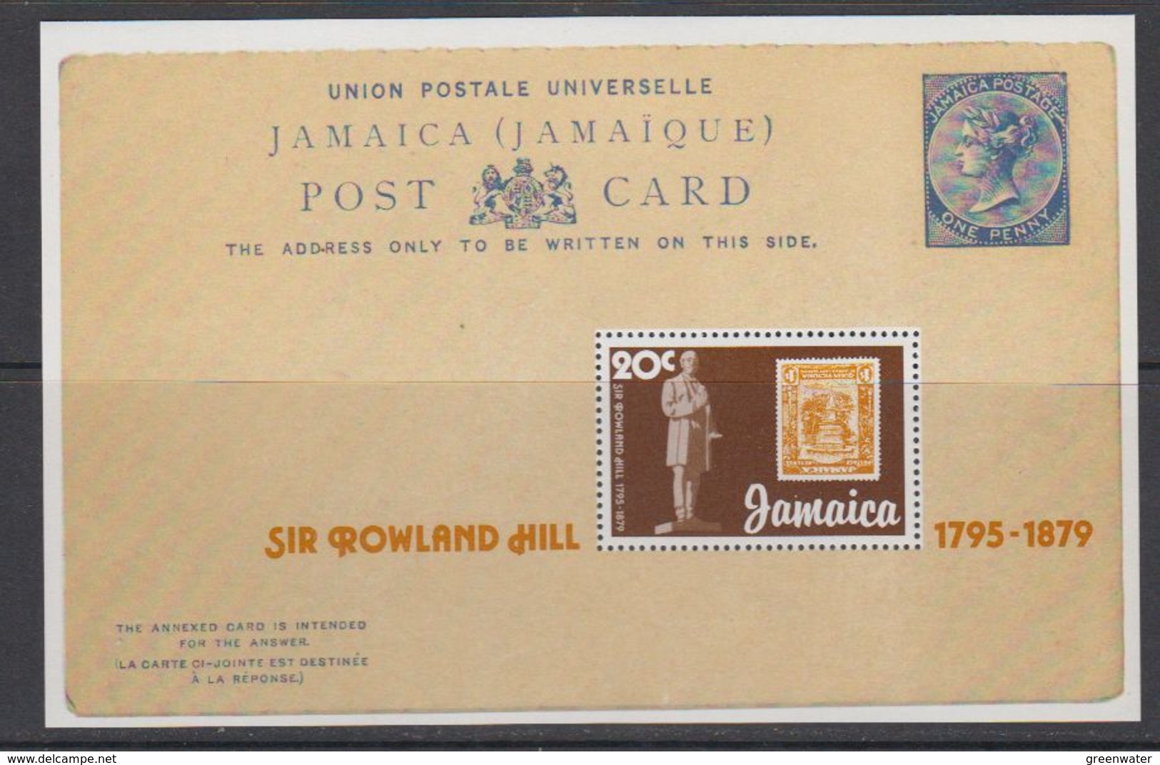 Jamaica 1979 Sir Rowland Hill M/s ** Mnh (42550B) - Jamaica (1962-...)
