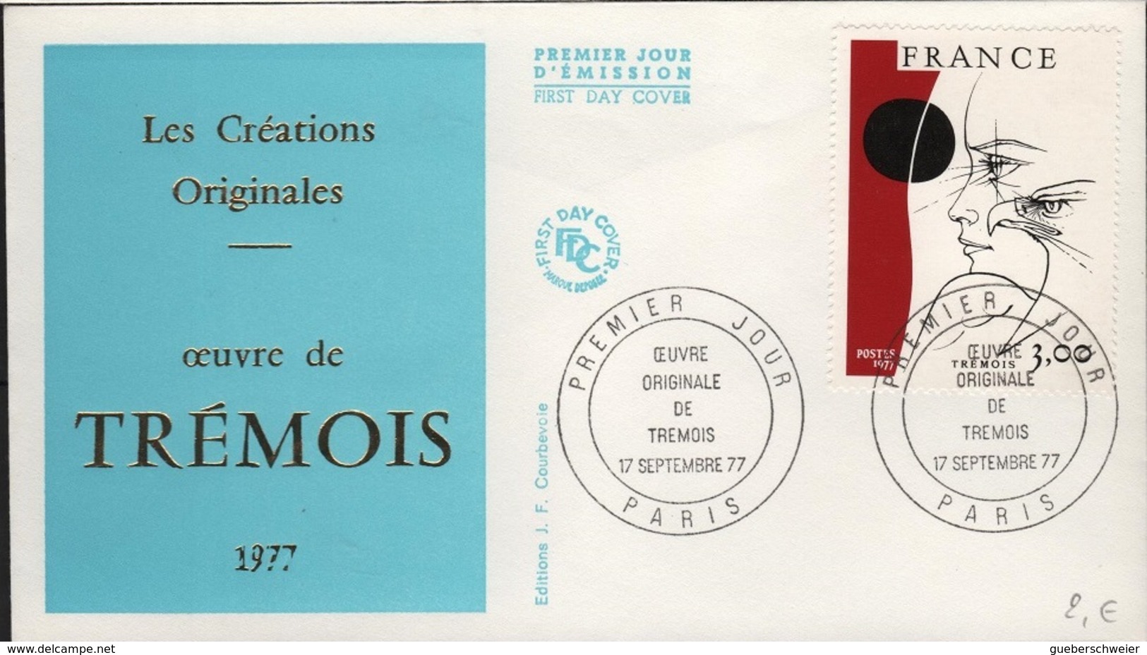 FDC 531 - FRANCE N° 1950 Oeuvre De Trémois Sur FDC 1977 - 1970-1979