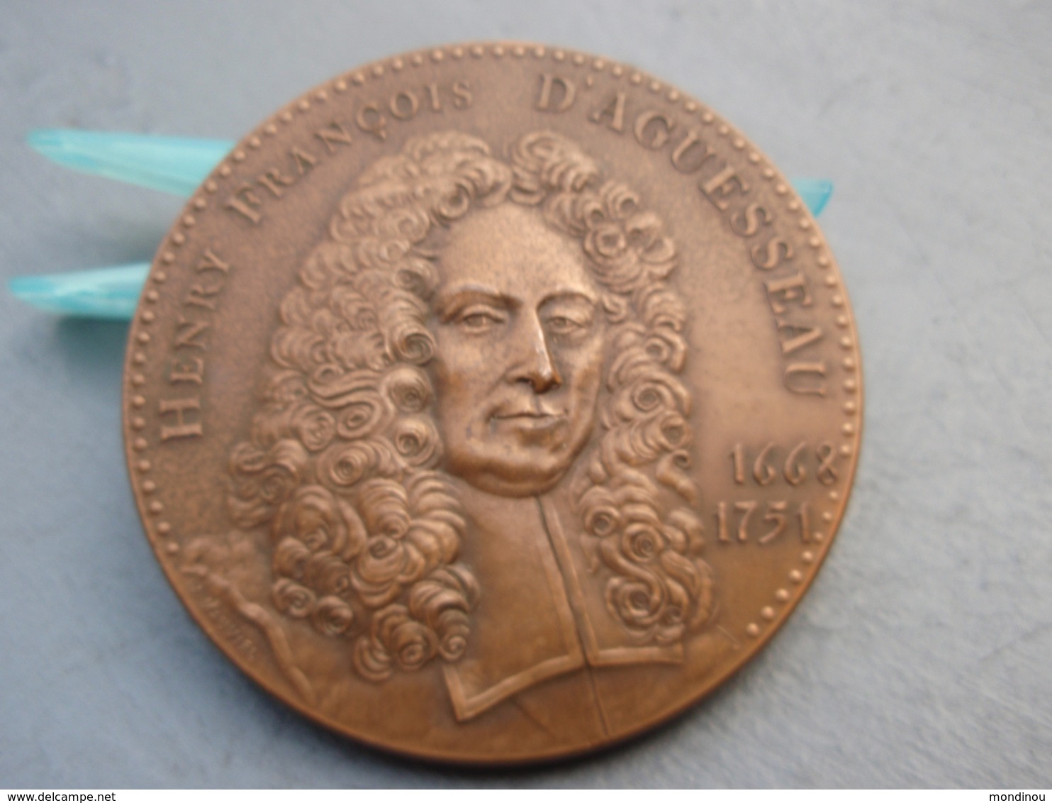 Médaille Bronze – Notariat Français Et Caisse Des Dépôts. Henry François D'AGUESSEAU 1668-1751 - Autres & Non Classés