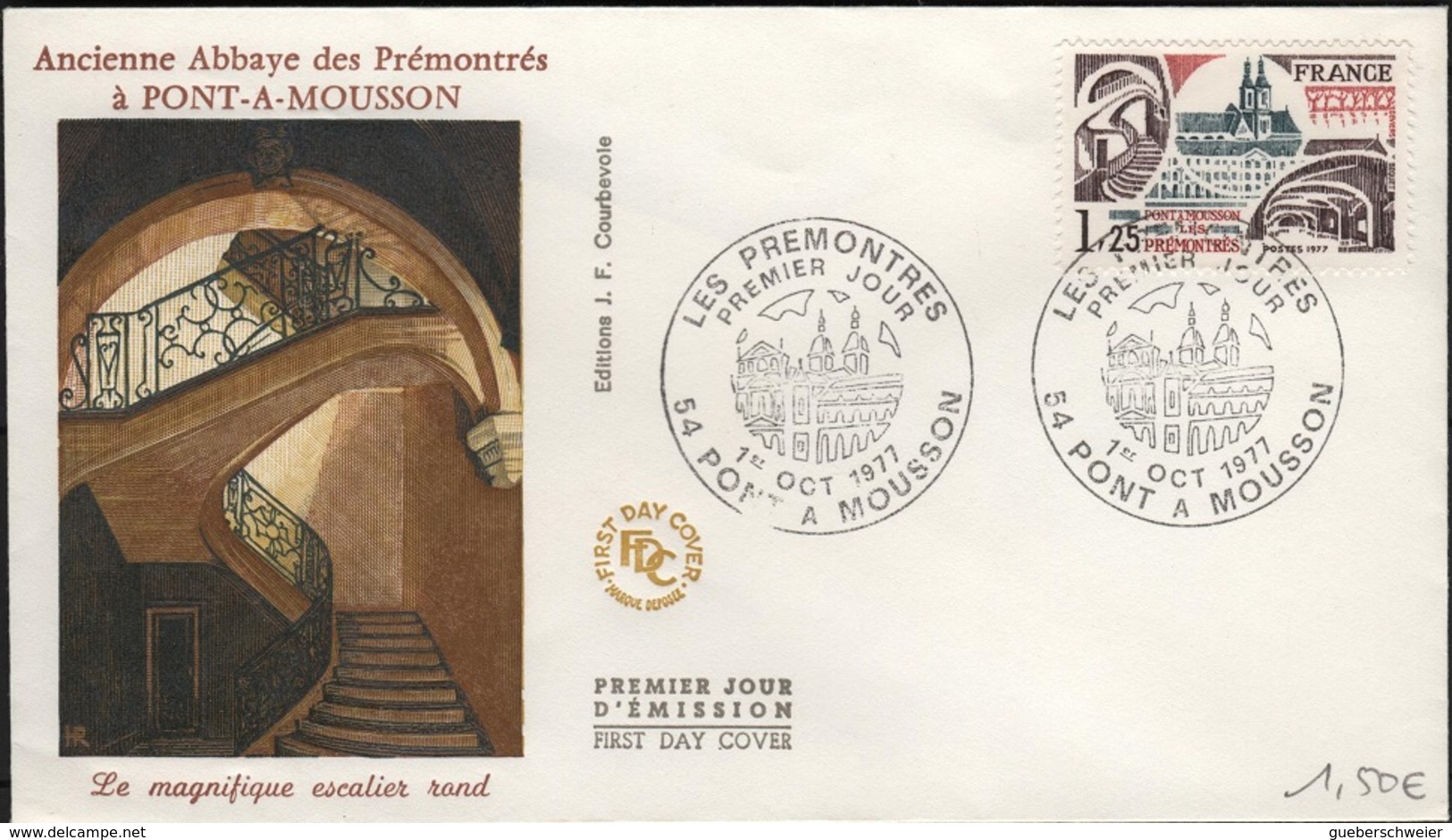 FDC 533 - FRANCE N° 1947 Abbaye Des Prémontrés à Pont-à-Mousson Sur FDC 1977 - 1970-1979