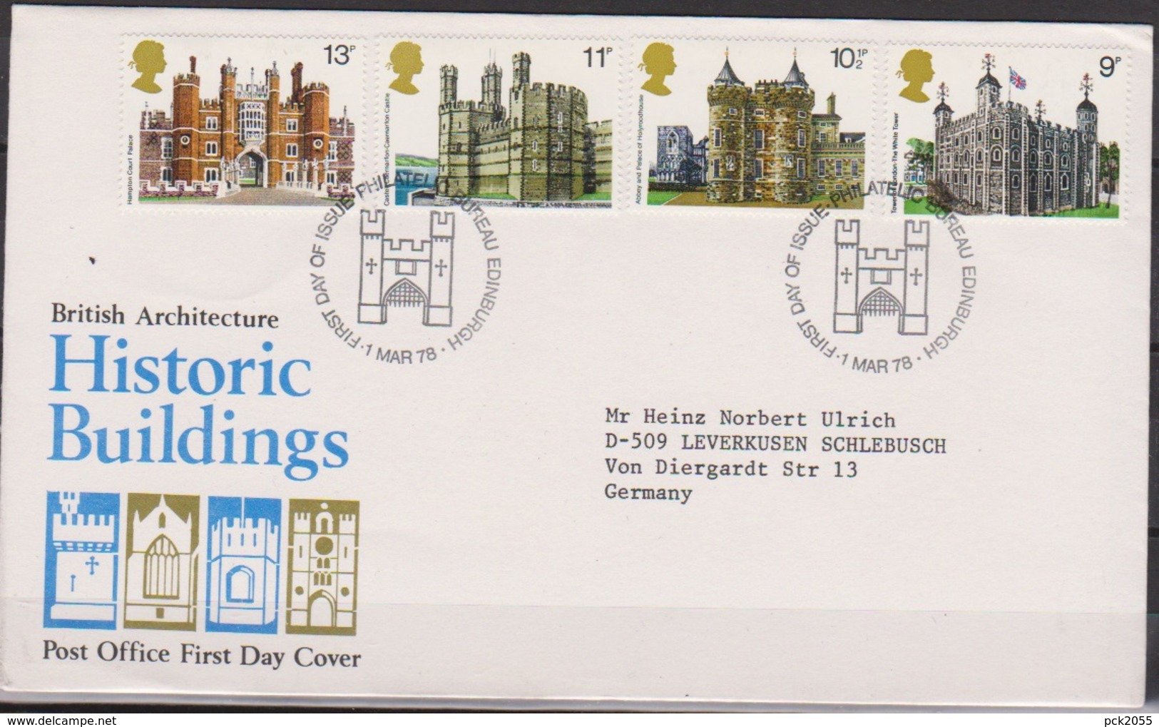 Grossbritannien 1978 MiNr.760 - 763 FDC Historische Bauten ( D 5635 )günstige Versandkosten - 1981-1990 Dezimalausgaben