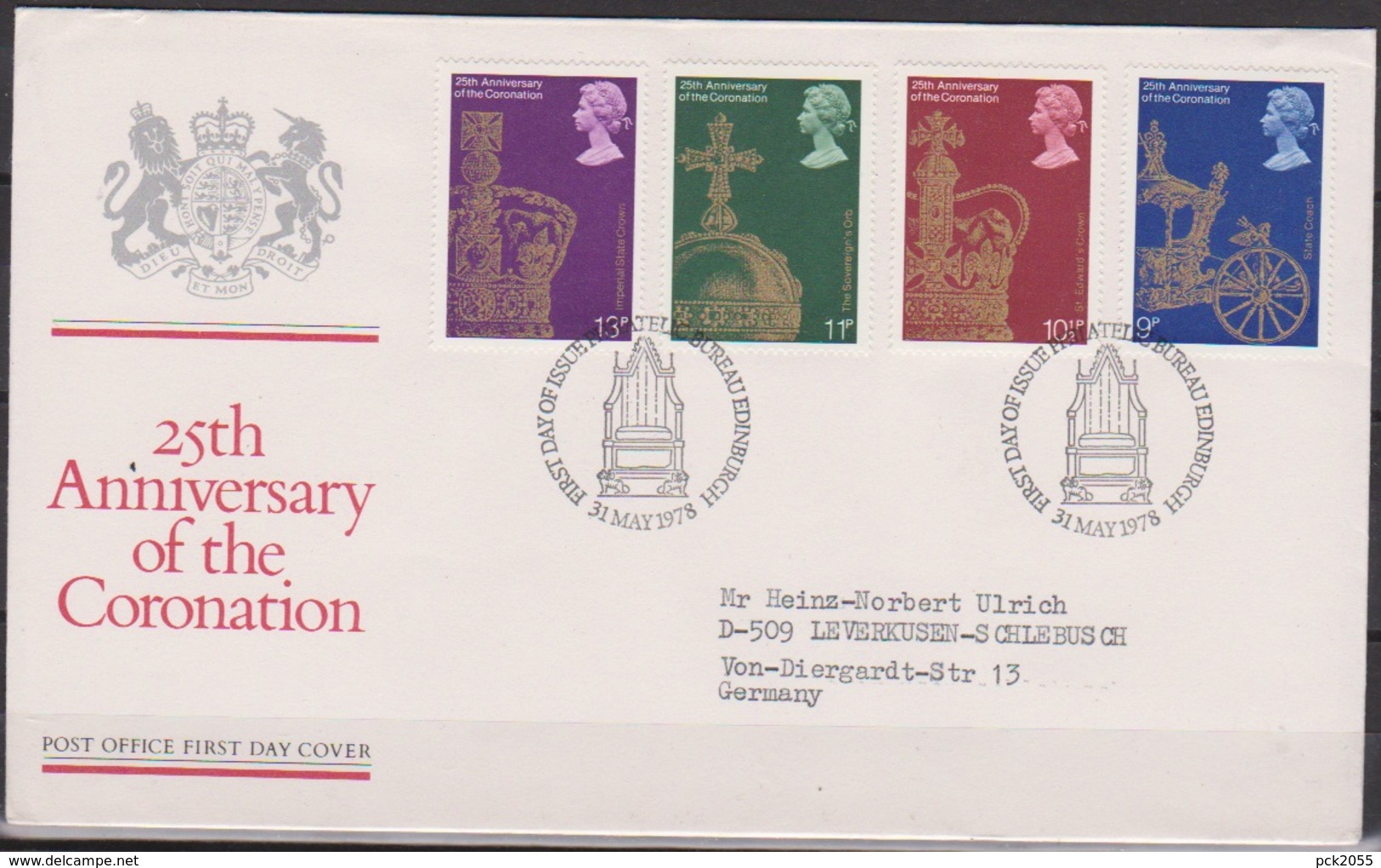 Grossbritannien 1978 MiNr.765 - 768 FDC 25.Jahrestag Der Krönung  Königin Elizabeth II. ( D 4567 )günstige Versandkosten - 1981-1990 Dezimalausgaben