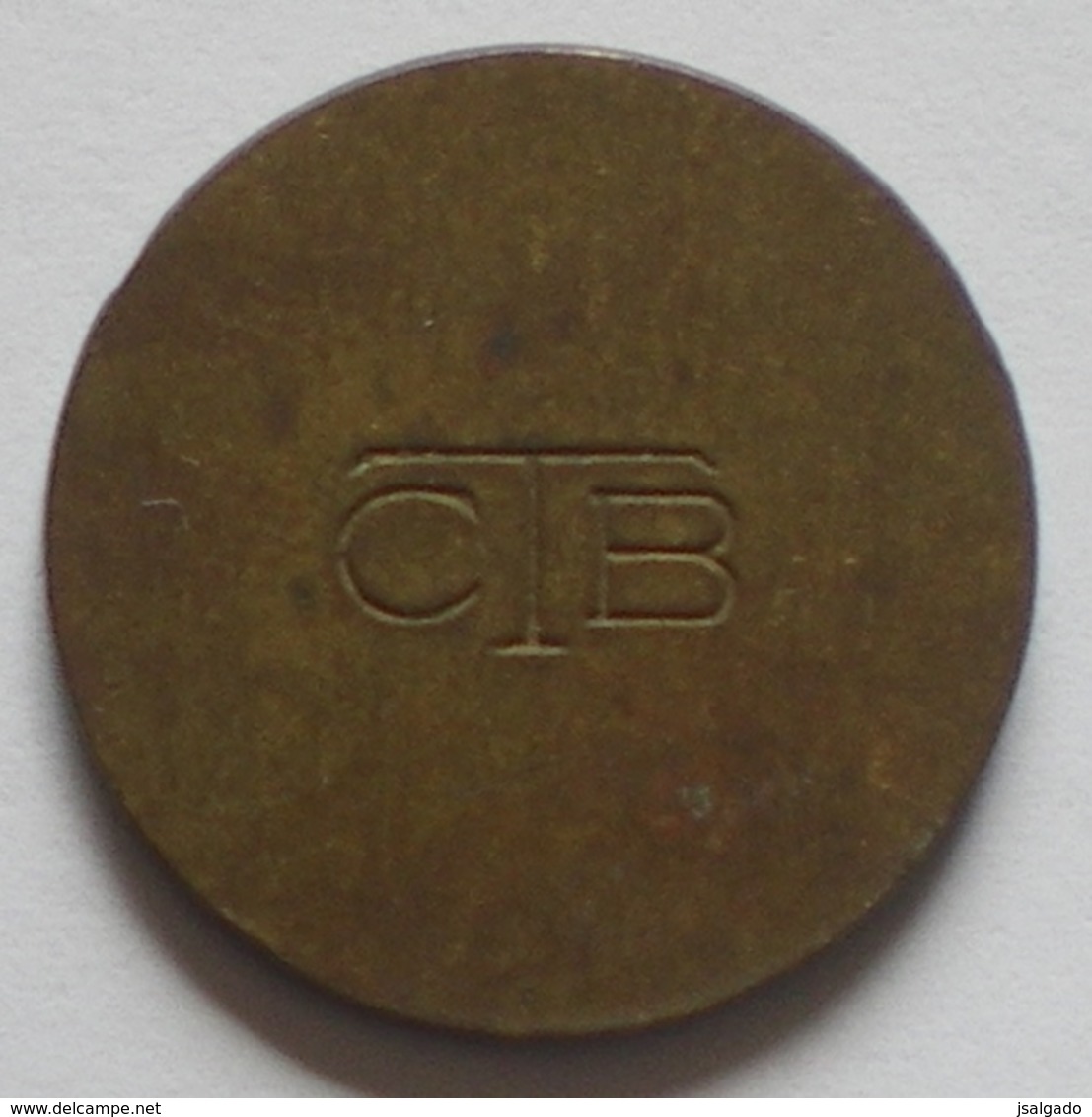 Brasil Telephone Token   Brass  20 Mm     CTB   Reverse  Two Grooves - Monétaires / De Nécessité