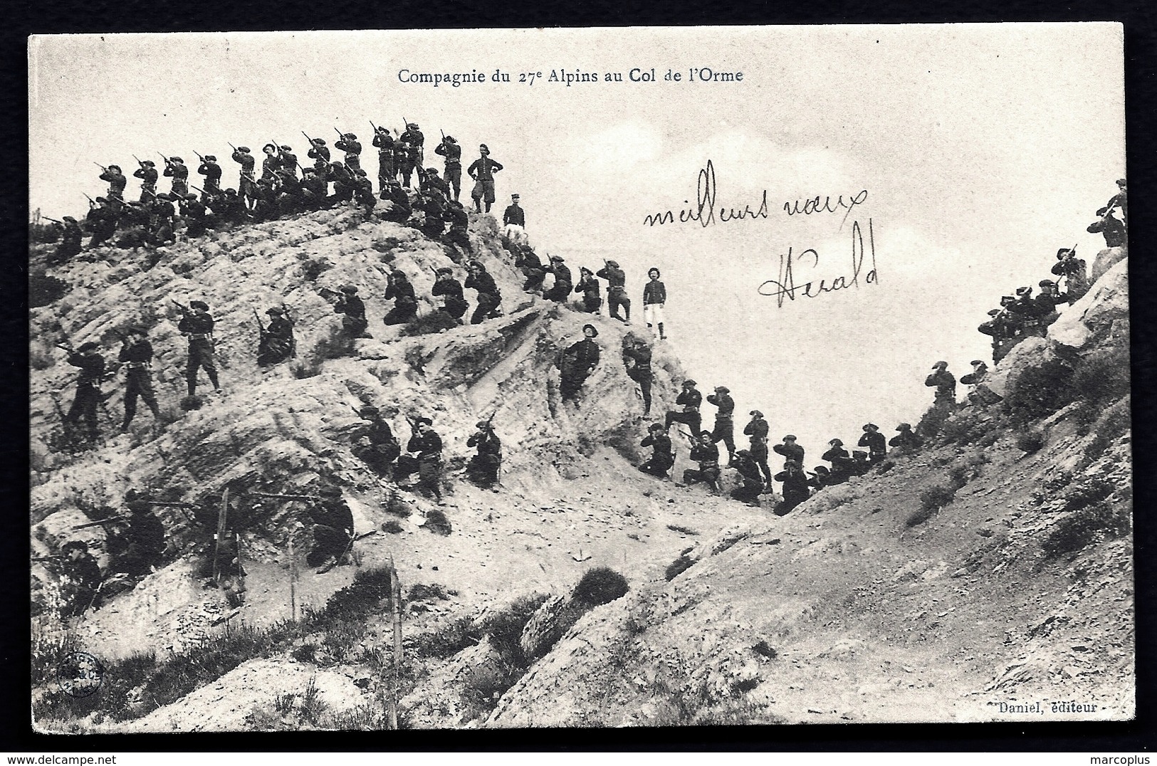 CP 7- CPA PRÉCURSEUR- MILITARIA- COMPAGNIE DU 17° ALPIN AU COL DE L'ORME- TRÈS BELLE ANIMATION - Autres & Non Classés