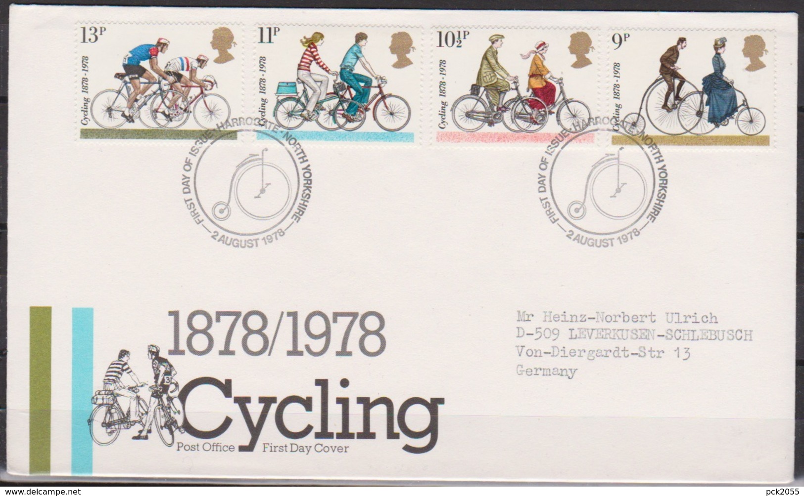 Grossbritannien 1978 MiNr.773 - 776 FDC 100 Jahre Britischer Radfahrer-Touring-Club ( D 4480 )günstige Versandkosten - 1981-1990 Em. Décimales