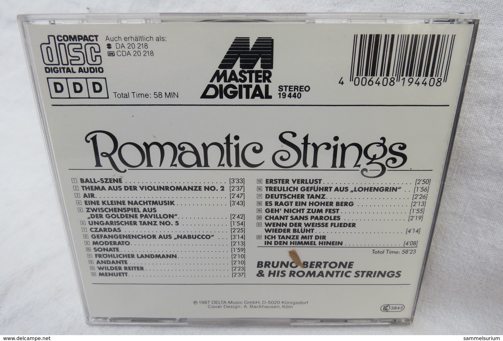 CD "Bruno Bertone & His Romantic Strings" Romantische Violinen - Instrumental