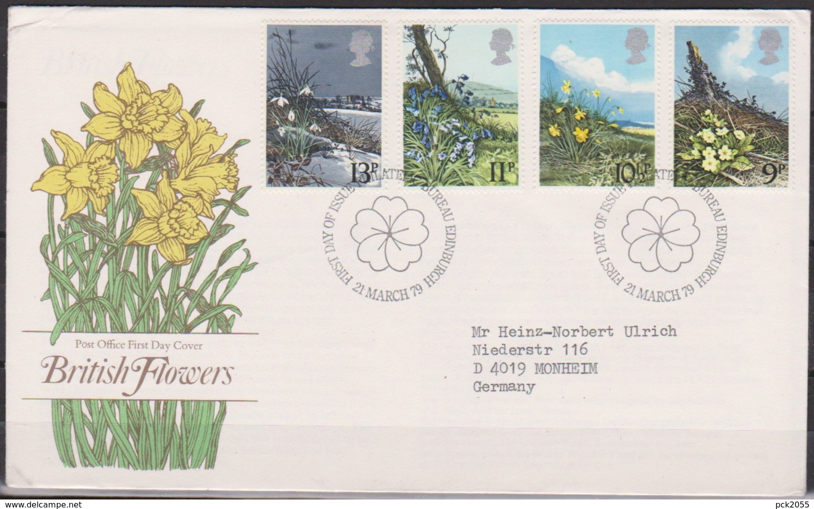 Grossbritannien 1979 MiNr.785 - 788 FDC Frühlingsblumen ( D 4424 )günstige Versandkosten - 1981-1990 Dezimalausgaben