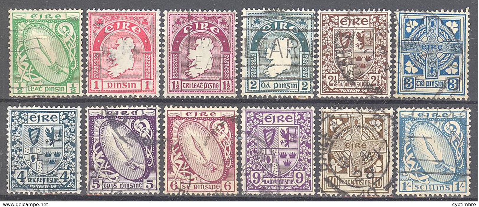 Irlande: Yvert N° 40/51°; Cote 85.00€ - Usati