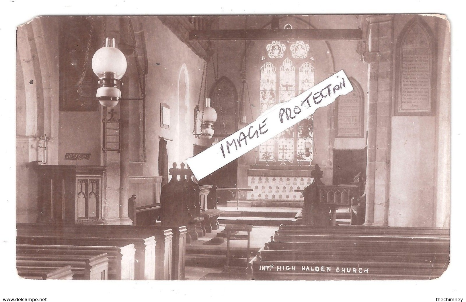 1908 HIGH HALDEN POSTMARK ON A LOCAL CHURCH INTERIOR Nr ASHFORD TENTERDEN PC WAF POSTAL HISTORY - Other & Unclassified