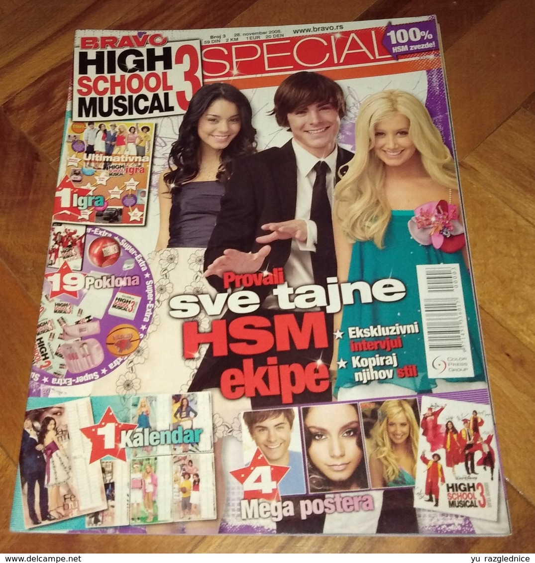 Vanessa Hudgens Zac Efron Ashley Tisdale - High School Musical 3 Special - BRAVO Serbian November 2008 VERY RARE - Magazines