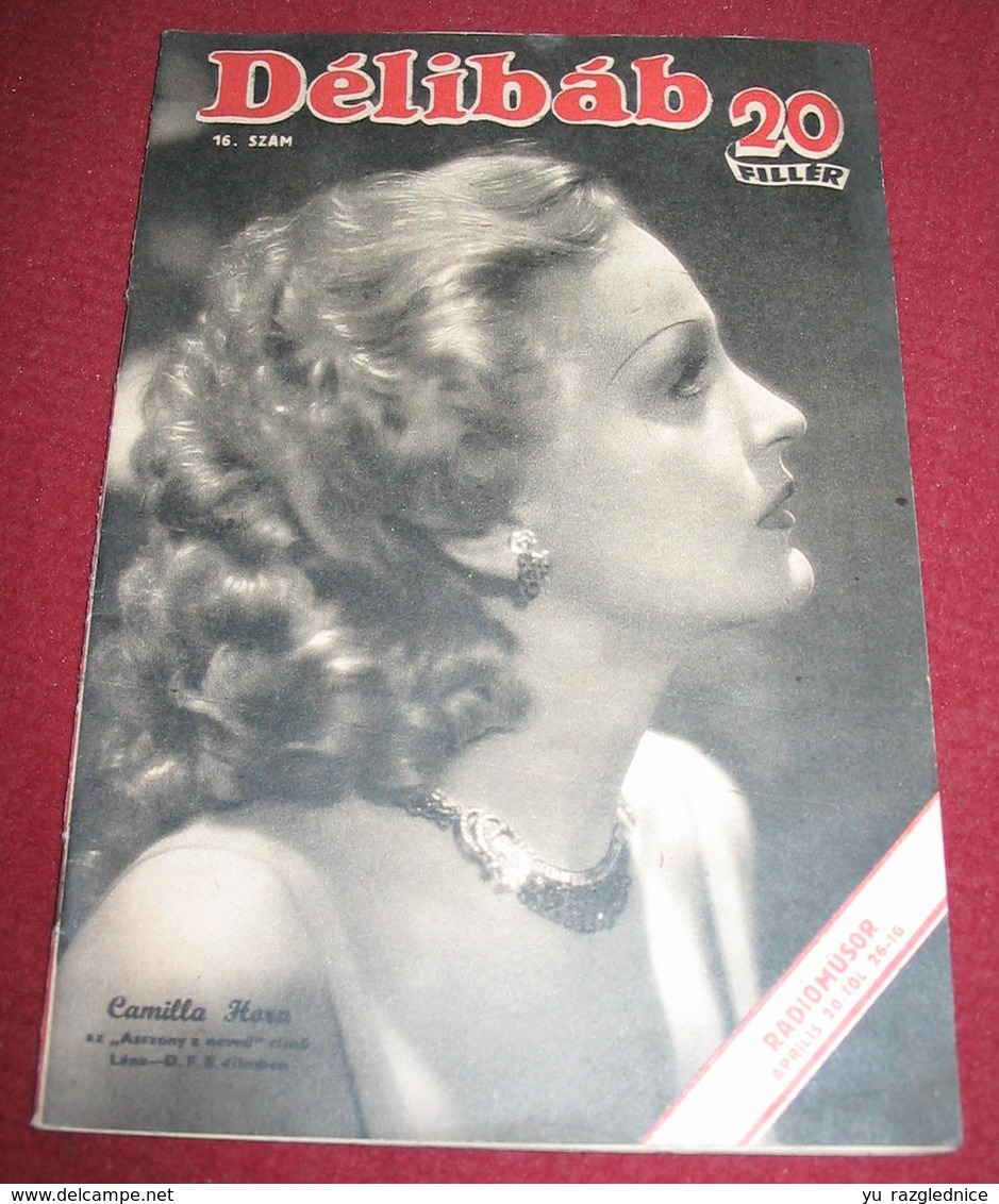 Camilla Horn DELIBAB  Hungarian April 1942 RARE - Magazines