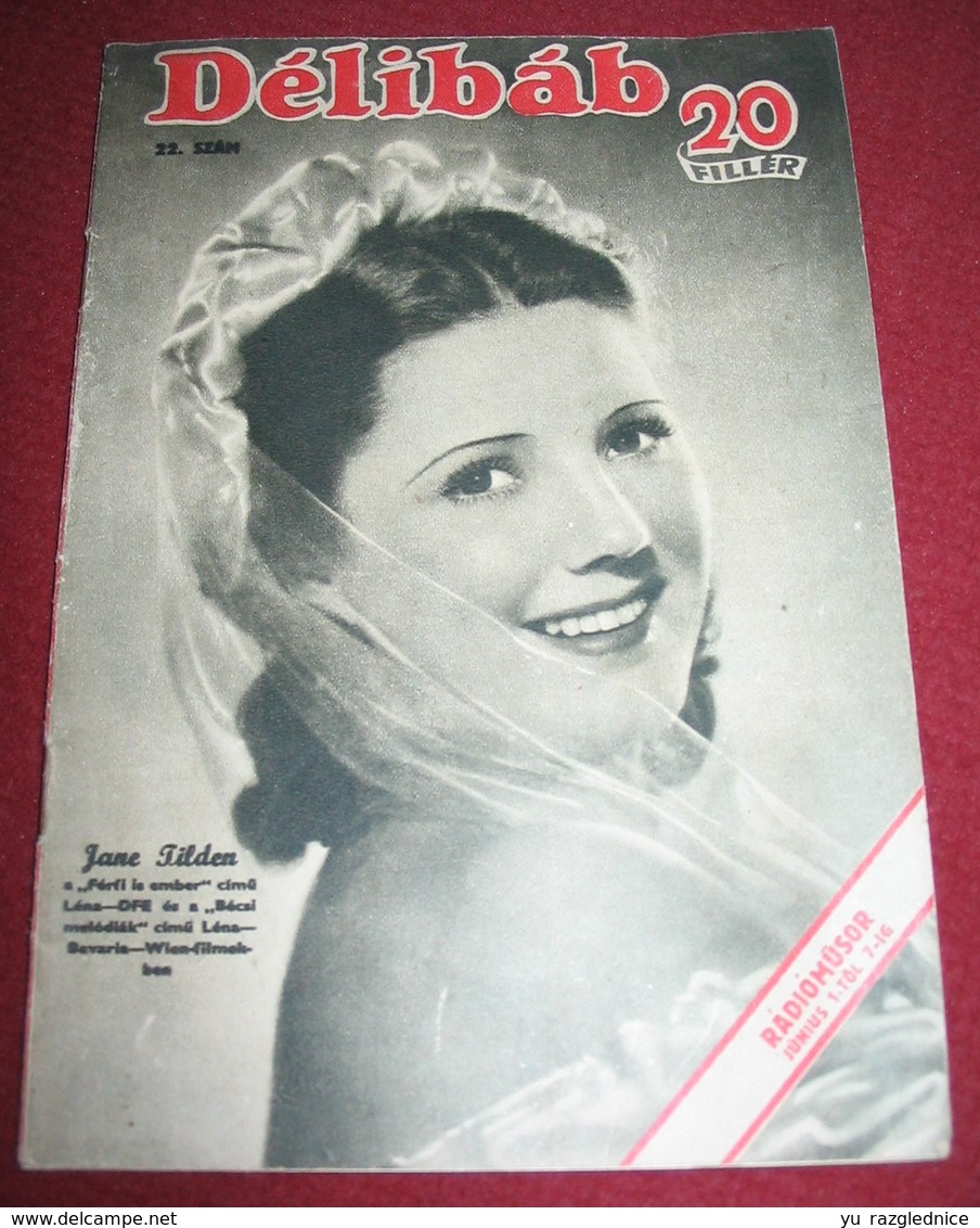 Jane Tilden DELIBAB  Hungarian May 1942 VERY RARE - Magazines