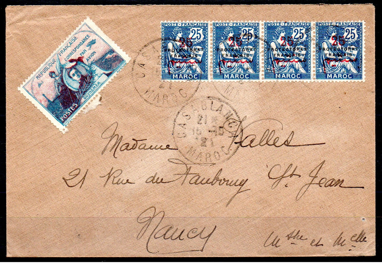 MAROC - Lettre De Casablance à Nancy Par Avion - Lettres & Documents