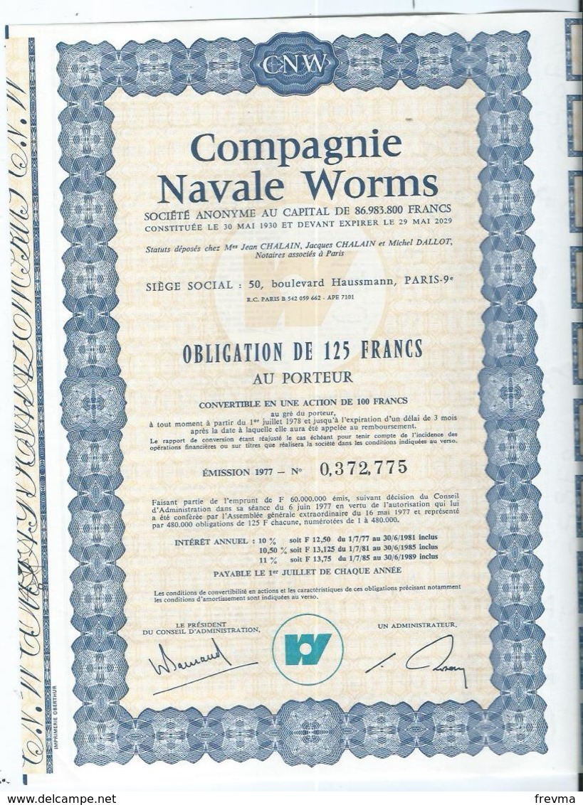 Action Compagnie Navale Worms - A - C