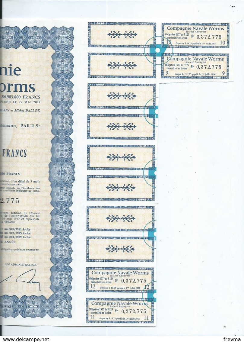 Action Compagnie Navale Worms - A - C