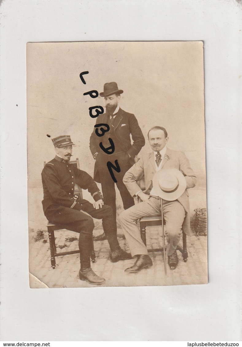 PHOTO ANCIENNE - 70 - VESOUL - Le Trio - BERGERET - BUFFET - GAUDEMER  - Vers 1900 - MILITARIA - Officier Du 35e RI - Personalità