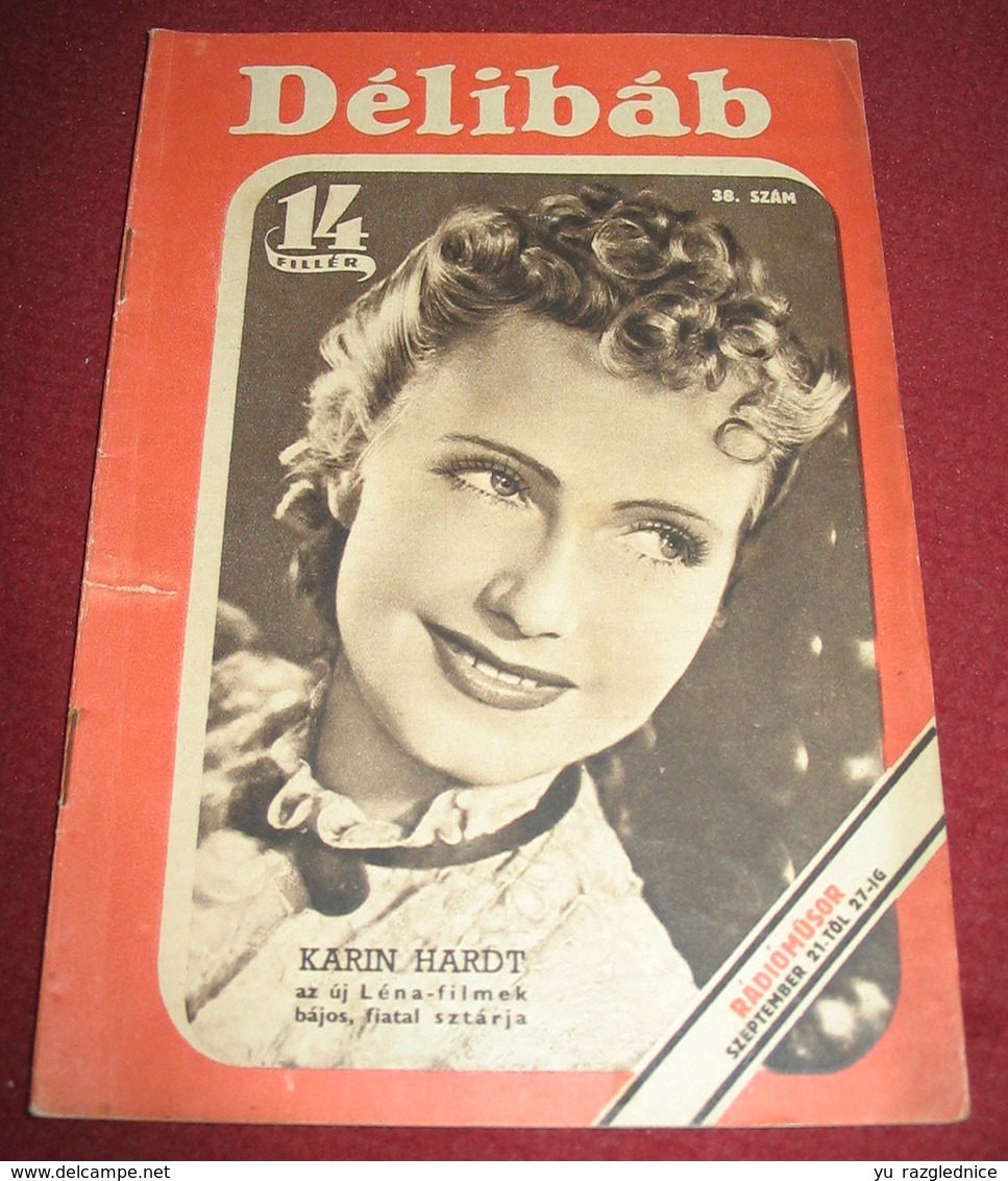 Karin Hardt DELIBAB  Hungarian September 1941 VERY RARE - Magazines