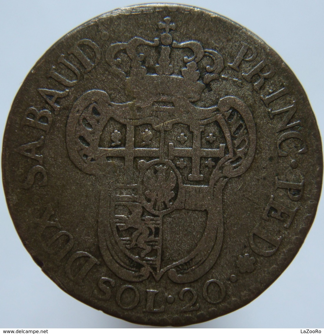 LaZooRo: Italy SARDINIA 20 Soldi 1795 VF - Silver - Piemont-Sardinien-It. Savoyen