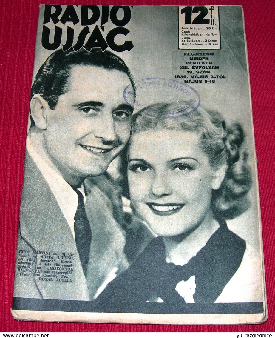 Nino Martini And Anita Louise - RADIO UJSAG Hungarian May 1936 VERY RARE - Magazines