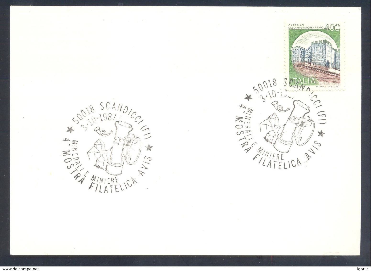 Italy 1987 Card: Minerals Mineralien Mineraux; Mining Bergbau; Minerals And Mines - Mineralien