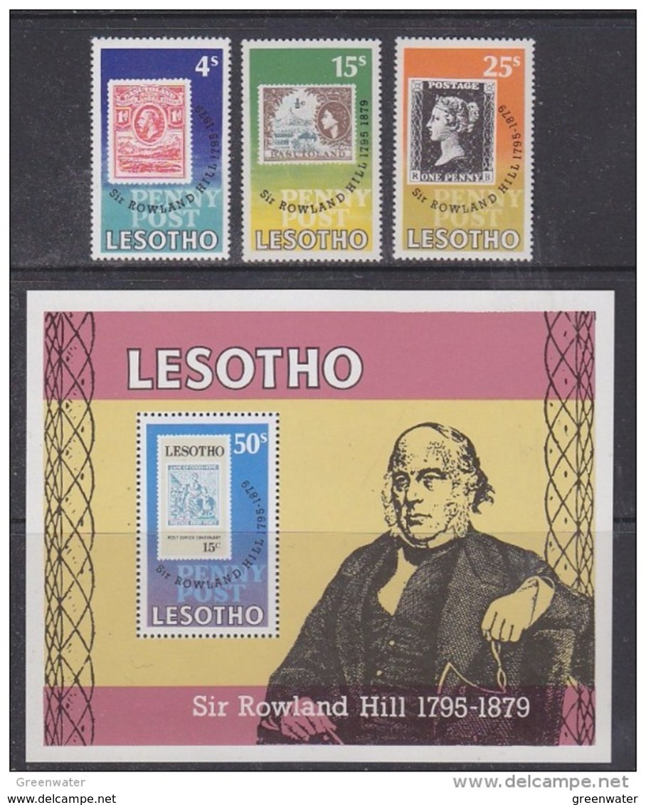 Lesotho 1979 Sir Rowland Hill 3v + M/s ** Mnh (42558) - Lesotho (1966-...)