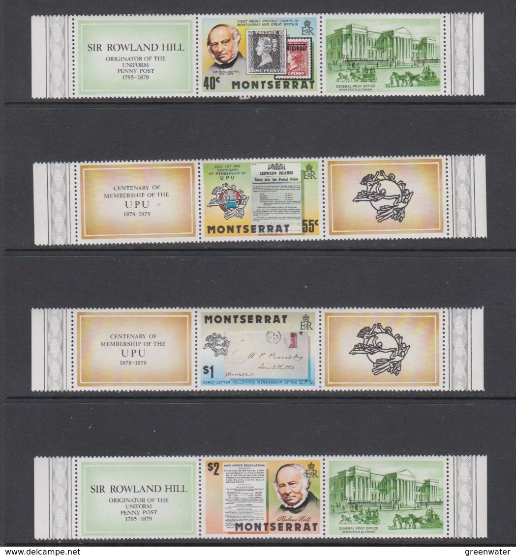 Montserrat 1979 Sir Rowland Hill 4v  + Labels ** Mnh (42561) - Montserrat