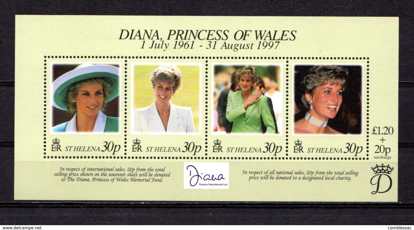 SAINT  HELENA    1998    Diana  Princess  Of  Wales  Commemoration    Sheetlet    MNH - Saint Helena Island