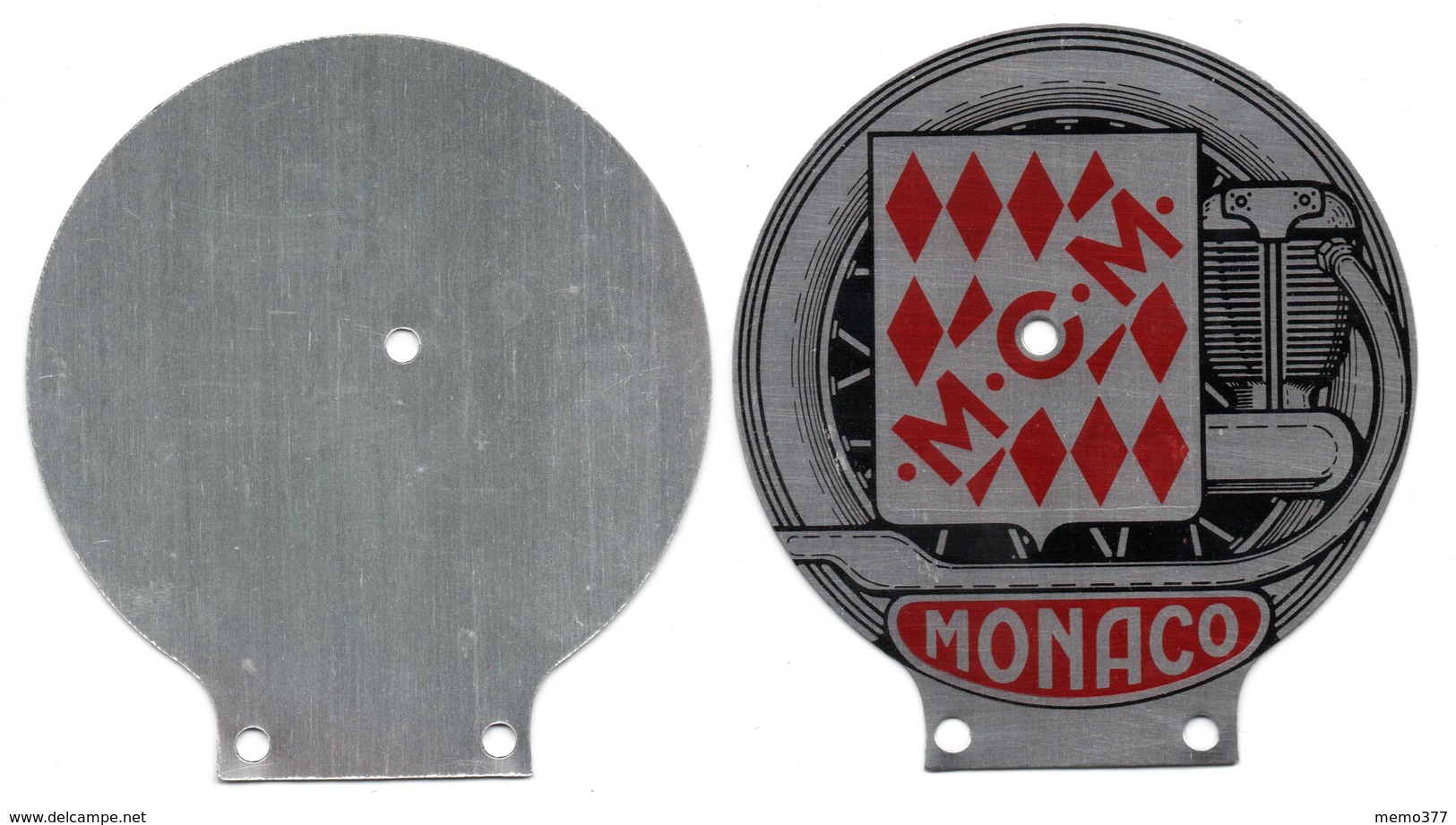 MONACO -- MONTE CARLO -- Petite Plaque Aluminium -- Monto Club De Monaco - Motos